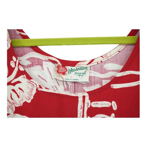 Vintage Hilo Hattie Hawaiian Original Dress Sz Medium Red White Floral 90s Y2K - Picture 4 of 5